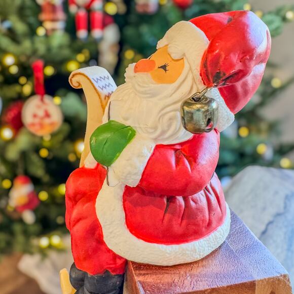 1984 Vintage Hallmark Santa Claus Christmas List Shelf Sitter Stocking Hanger - Picture 9 of 10